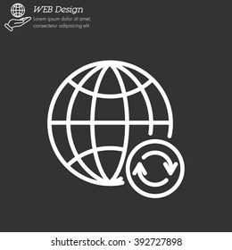 Web line icon. Reloading internet, update online