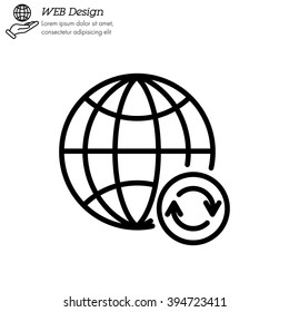 Web line icon. Reloading internet, update online