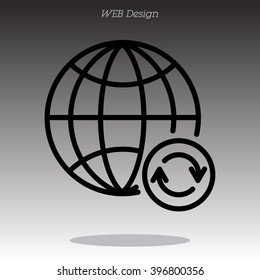 Web line icon. Reloading internet, update online