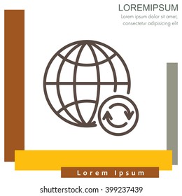 Web line icon. Reloading internet, update online