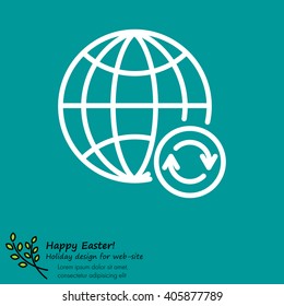 Web line icon. Reloading internet, update online