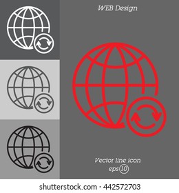 Web line icon. Reloading internet, update online