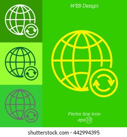 Web line icon. Reloading internet, update online