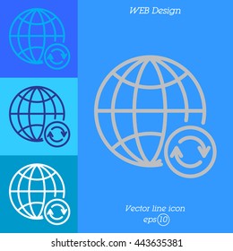 Web line icon. Reloading internet, update online