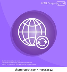Web line icon. Reloading internet, update online