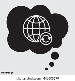 Web line icon. Reloading internet, update online