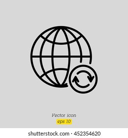 Web line icon. Reloading internet, update online
