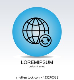 Web line icon. Reloading internet, update online