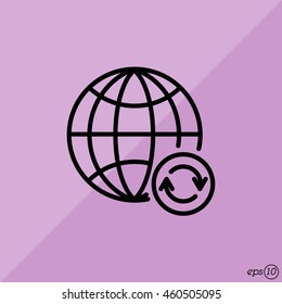 Web line icon. Reloading internet, update online