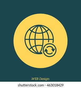 Web line icon. Reloading internet, update online