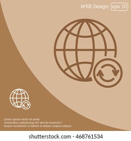 Web line icon. Reloading internet, update online