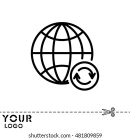 Web line icon. Reloading internet, update online