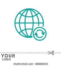 Web line icon. Reloading internet, update online