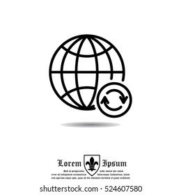 Web line icon. Reloading internet, update online