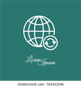 Web line icon. Reloading internet, update online
