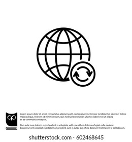 Web line icon. Reloading internet, update online
