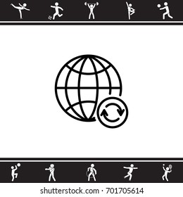 Web line icon. Reloading internet, update online
