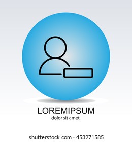 Web line icon. Remove contact