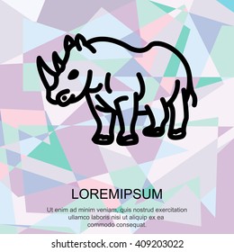 Web line icon. Rhinoceros; wild animals