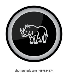 Web line icon. Rhinoceros; wild animals