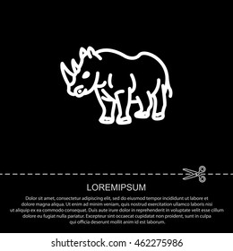 Web line icon. Rhinoceros; wild animals