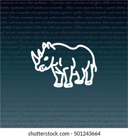 Web line icon. Rhinoceros; wild animals