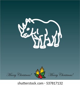 Web line icon. Rhinoceros; wild animals