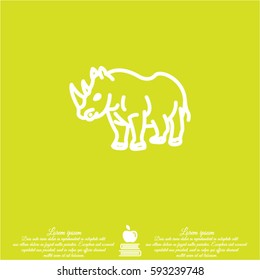Web line icon. Rhinoceros; wild animals