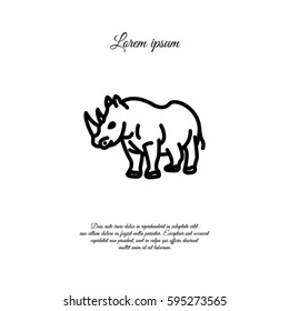 Web line icon. Rhinoceros; wild animals