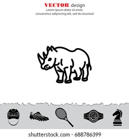 Web line icon. Rhinoceros; wild animals