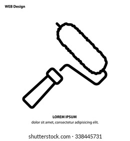 Web line icon. Roller for painting