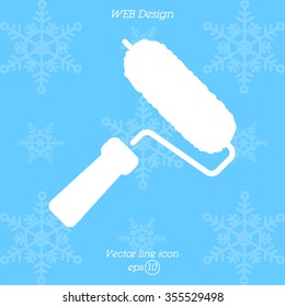 Web line icon. Roller for painting, paint roller