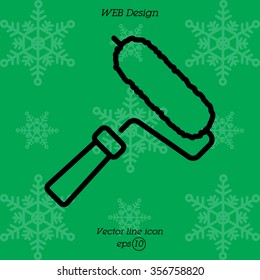 Web line icon. Roller for painting, paint roller