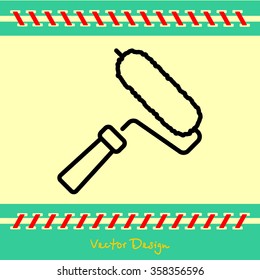Web line icon. Roller for painting, paint roller