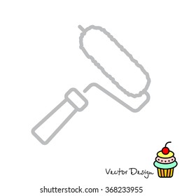 Web line icon. Roller for painting, paint roller