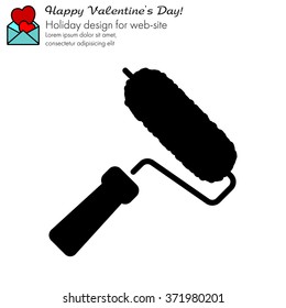 Web line icon. Roller for painting, paint roller