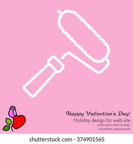 Web line icon. Roller for painting, paint roller