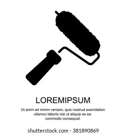 Web line icon. Roller for painting, paint roller