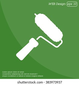 Web line icon. Roller for painting, paint roller