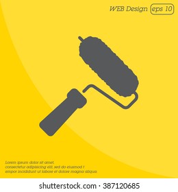 Web line icon. Roller for painting, paint roller