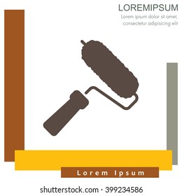 Web line icon. Roller for painting, paint roller