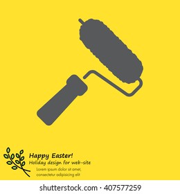 Web line icon. Roller for painting, paint roller