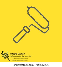 Web line icon. Roller for painting, paint roller