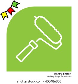 Web line icon. Roller for painting, paint roller