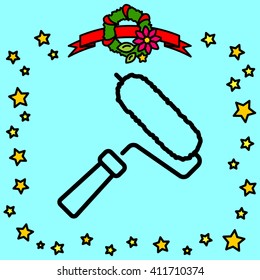 Web line icon. Roller for painting, paint roller
