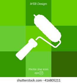 Web line icon. Roller for painting, paint roller