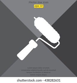 Web line icon. Roller for painting, paint roller