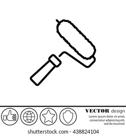Web line icon. Roller for painting, paint roller