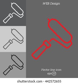 Web line icon. Roller for painting, paint roller