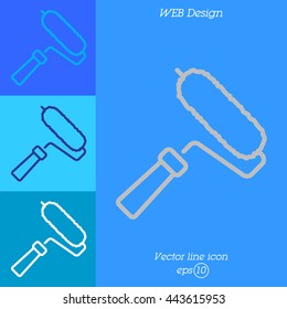 Web line icon. Roller for painting, paint roller